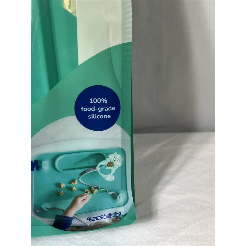 Busy Baby Silicone Mini Mat with Utensils and Toy Straps, for Infant and Toddler